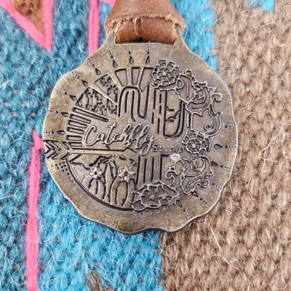 Catchfly Studios Serape Leather Tote Purse Shoulder Bag Southwestern Aztec NWT - Picture 8 of 16